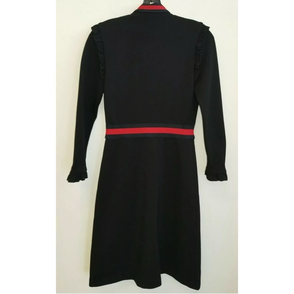 GUCCI Grosgrain Ruffle Bolo Pussybow Cady Dress S - Picture 11 of 13